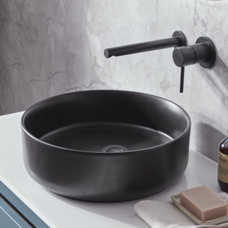 DC12050 Tavistock Fen Round Black Countertop Basin Lifestyle