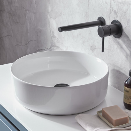 DC12049 Tavistock Fen Round White Countertop Basin Lifestyle