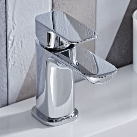 THZ61 Tavistock Haze Chrome Mini Basin Mixer with Click Waste (2)