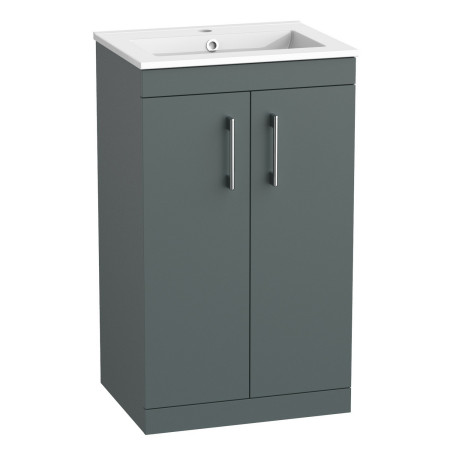 Tavistock Kew 500mm Matt Viridian Green Freestanding Vanity Unit and Basin