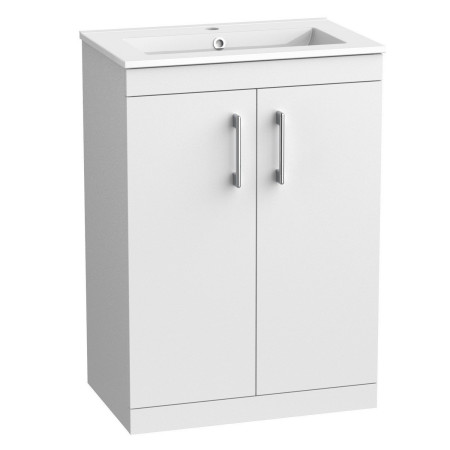 Tavistock Kew 600mm Gloss White Freestanding Vanity Unit and Basin