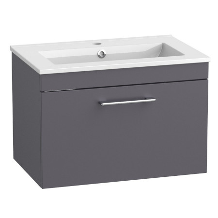 Tavistock Kew 600mm Matt Storm Grey Wall Hung Vanity Unit and Basin