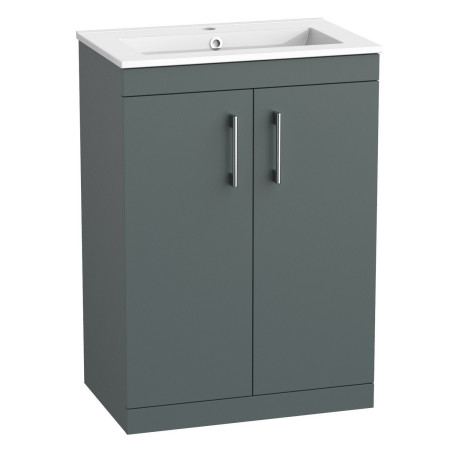 Tavistock Kew 600mm Matt Viridian Green Freestanding Vanity Unit and Basin