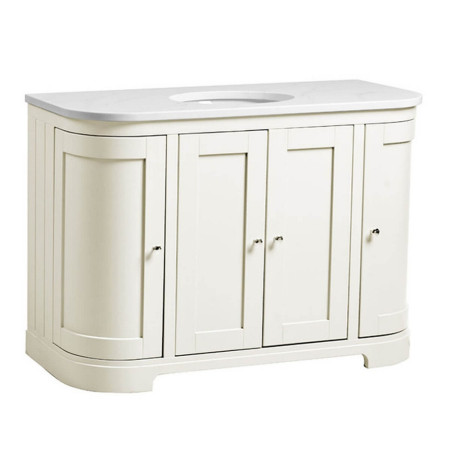 Tavistock Lansdown 1200mm Linen White Underslung Curved Vanity Unit
