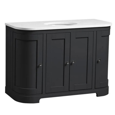 Tavistock Lansdown 1200mm Matt Black Underslung Curved Vanity Unit
