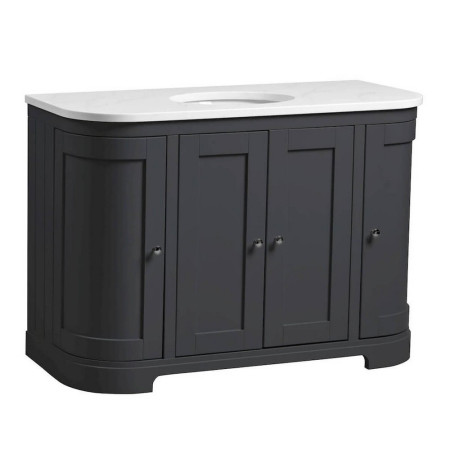 Tavistock Lansdown 1200mm Matt Dark Grey Underslung Curved Vanity Unit