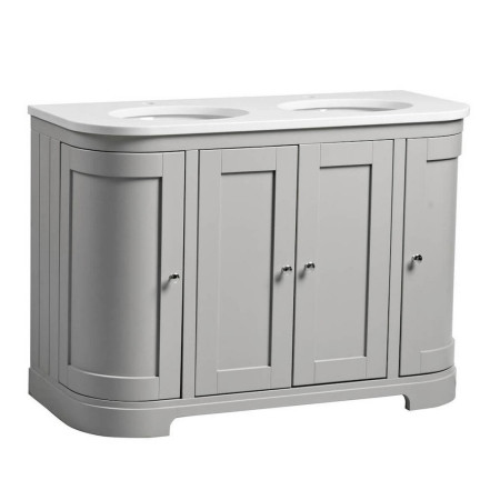 Tavistock Lansdown 1200mm Pebble Grey Underslung Curved Double Vanity Unit