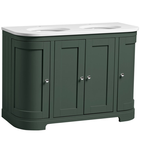 Tavistock Lansdown 1200mm Sherwood Green Underslung Curved Double Vanity Unit