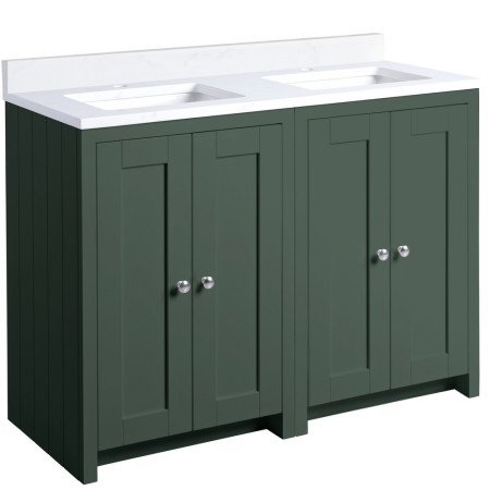 Tavistock Lansdown 1200mm Sherwood Green Underslung Double Vanity Unit and Basin