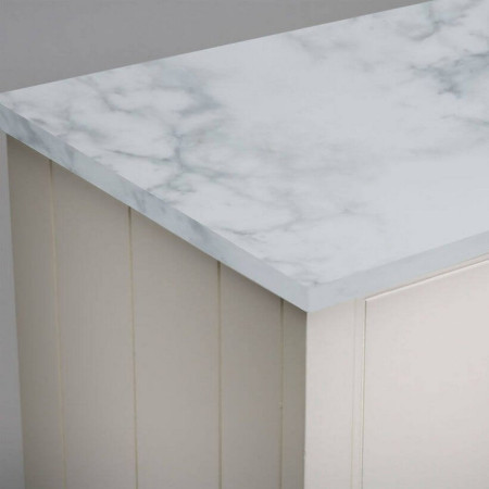 Tavistock Lansdown 1200mm Underslung Unit in Linen White with Basin and Carrara Marble Worktop Lifestyle