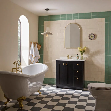 LAN800USBLK Tavistock Lansdown 800mm Matt Black Underslung Vanity Unit Bathroom Setting