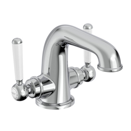Tavistock Lansdown Chrome Twin Lever Basin Mixer with Waste