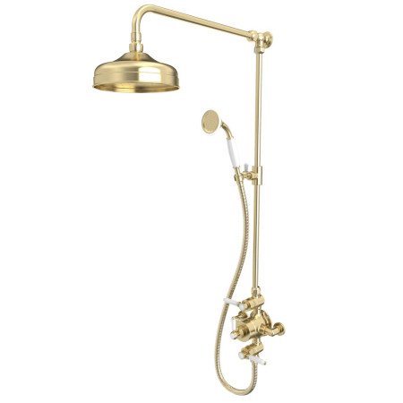 Tavistock Lansdown Exposed Dual Function Brushed Brass Shower System