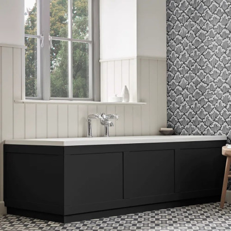 DC5025F Tavistock Lansdown Isocore 1700mm Front Bath Panel in Matt Black Lifestyle