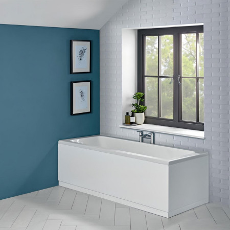 LPPL17W Tavistock Levant 1700mm Gloss White Front Bath Panel Lifestyle