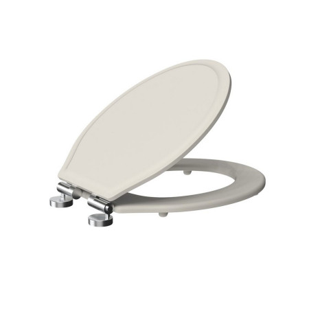 Tavistock Linen White Wooden Toilet Seat Side View
