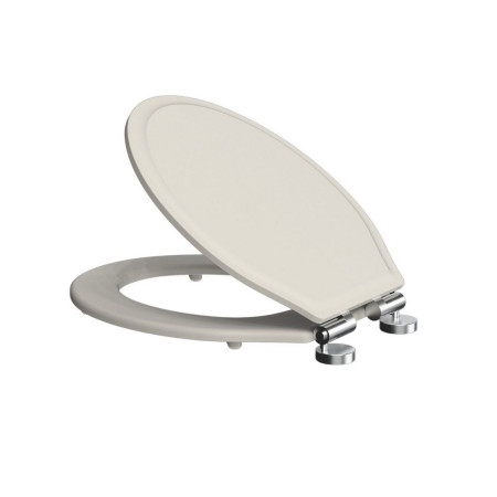 Tavistock Linen White Wooden Toilet Seat Back View
