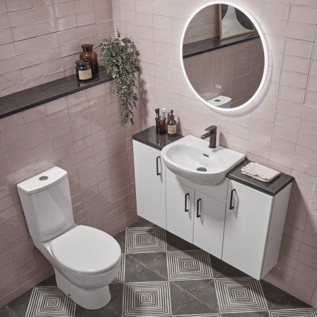 DC14034 Tavistock Loft Comfort Height Open Back Close Coupled WC Bathroom Setting
