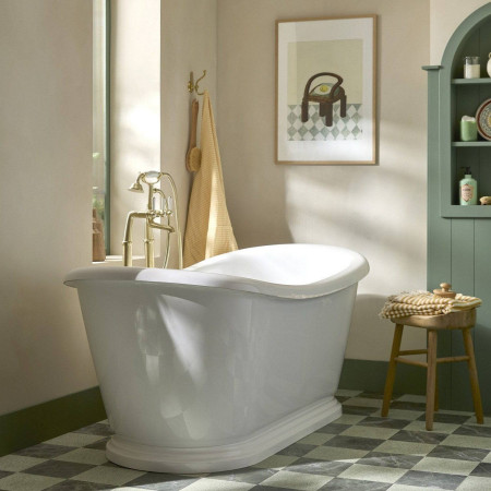 DC17032 Tavistock Marston 1600mm Roll Top Double Ended Freestanding Bath Bathroom Setting