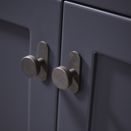 MS600FDGM Tavistock Marston 600mm Vanity Unit in Matt Dark Grey with Basin Black Handles