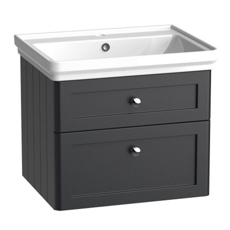 Tavistock Marston 600mm Wall Hung Vanity Unit with Basin in Matt Black