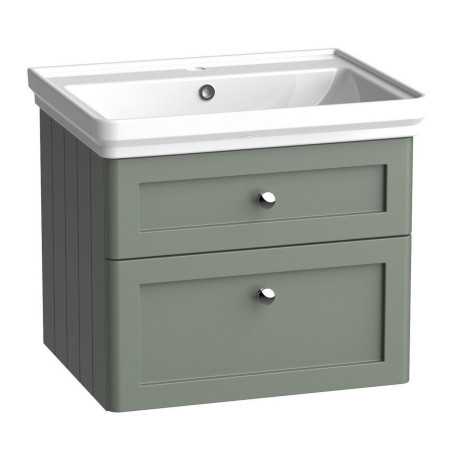 Tavistock Marston 600mm Wall Hung Vanity Unit with Basin in Matt Laurel Green