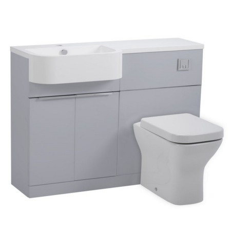 Tavistock Match 1000mm Gloss Light Grey Unit & Basin Left Hand
