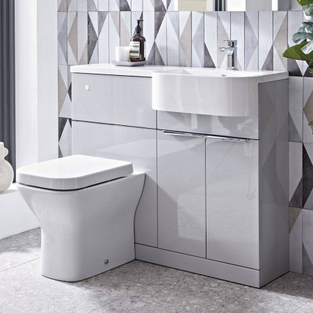 MATRG/MA1BR Tavistock Match 1000mm Gloss Light Grey Unit & Basin Right Hand Lifestyle