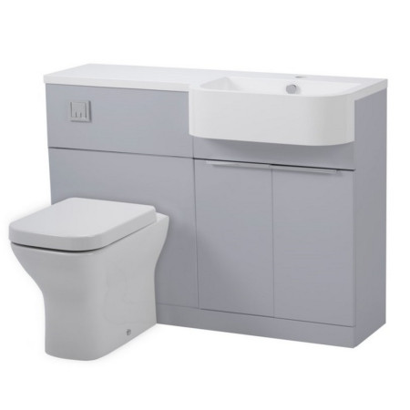 Tavistock Match 1000mm Gloss Light Grey Unit & Basin Right Hand