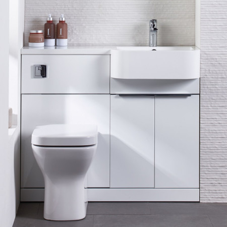 MAT10RW/MA1BR Tavistock Match 1000mm Gloss White Furniture Run with Basin Right Hand Bathroom Setting