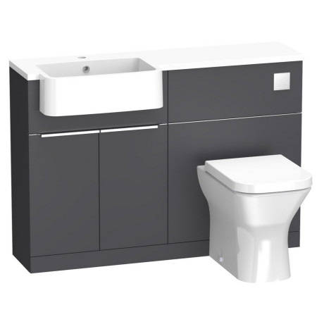 Tavistock Match 1200mm Left Hand Matt Storm Grey Combination Unit and Basin
