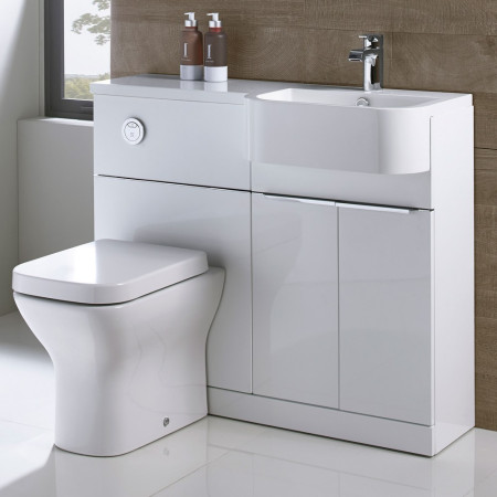 MAT12RW/MAT12BR Tavistock Match 1200mm Right Hand Gloss White Combination Unit Lifestyle