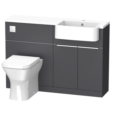 Tavistock Match 1200mm Right Hand Matt Storm Grey Combination Unit and Basin