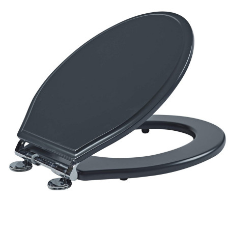 DC4004 Tavistock Matt Dark Grey Wooden Toilet Seat Side View