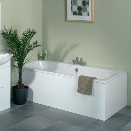 MPP3EWISO Tavistock Meridian 700mm Gloss White End Bath Panel Installed on a Bath