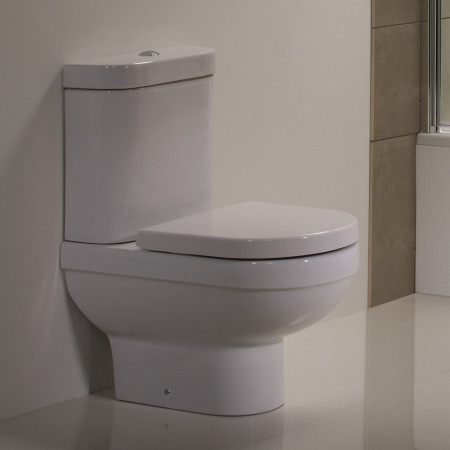 MSM1W Tavistock Meridian Toilet Seat in White with Close Coupled Toilet