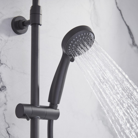 SMT1513 Tavistock Merit Dual Function Bar Valve with Shower Head and Handset Black Spray Pattern