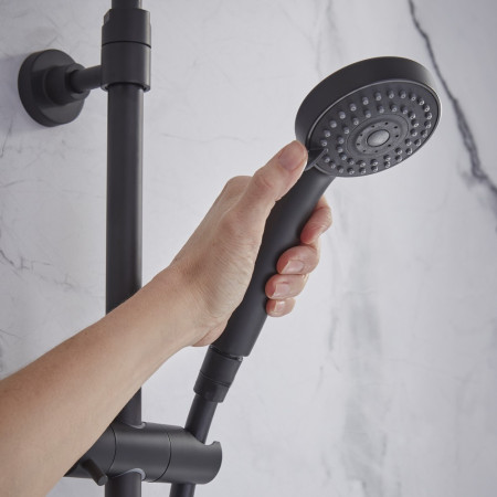 SMT1513 Tavistock Merit Dual Function Bar Valve with Shower Head and Handset Black Shower Handset