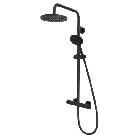 Tavistock Merit Push Button Exposed Black Dual Function Bar Shower