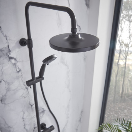 SMT2512 Tavistock Merit Push Button Exposed Black Dual Function Bar Shower (2)