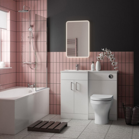 DC12040/DC12041 Tavistock Nexus 1200mm Gloss White Combination Unit Bathroom Setting