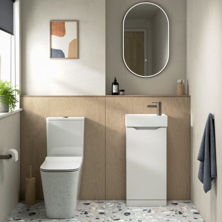 NIM400FMW Tavistock Nimble 400mm Cloakroom Vanity Unit with Basin in Matt White Bathroom Setting