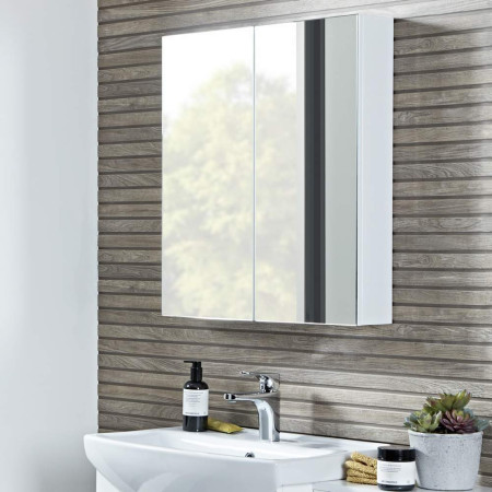OB60W Tavistock Observe White Gloss Double Door Cabinet Lifestyle