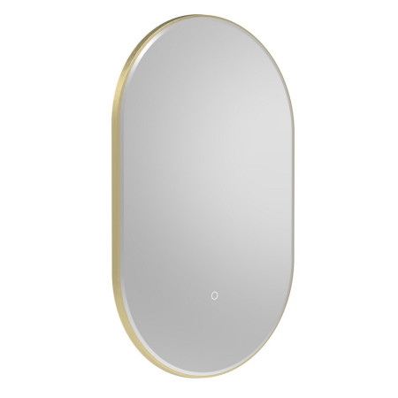 Tavistock Oxygen 800 x 500mm Illuminated Brushed Brass Pill Mirror