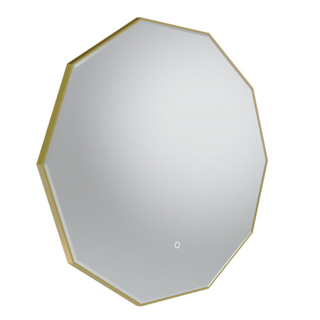 Tavistock Oxygen 800mm Illuminated Brushed Brass Decagon Mirror