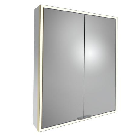Tavistock Portrait 600mm Double Door Illuminated Mirror Cabinet in Brushed Brass