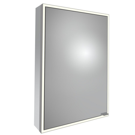 Tavistock Portrait 700 x 500mm Single Door Illuminated Mirror Cabinet in Gunmetal