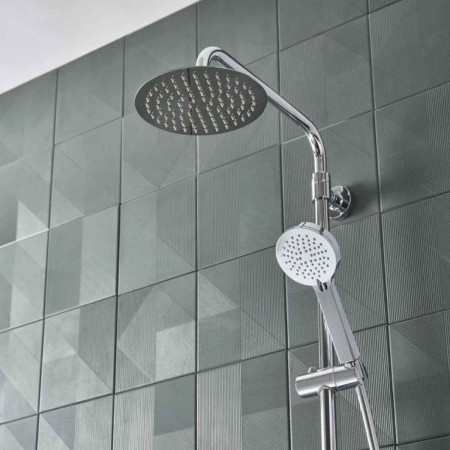 Tavistock Quantum Cool Touch Thermostatic Dual Function Bar Valve with Shower Head & Handset Top Up Room Setting