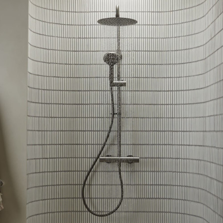 SQT1514 Tavistock Quantum Gunmetal Thermostatic Dual Function Bar Shower Bathroom Setting