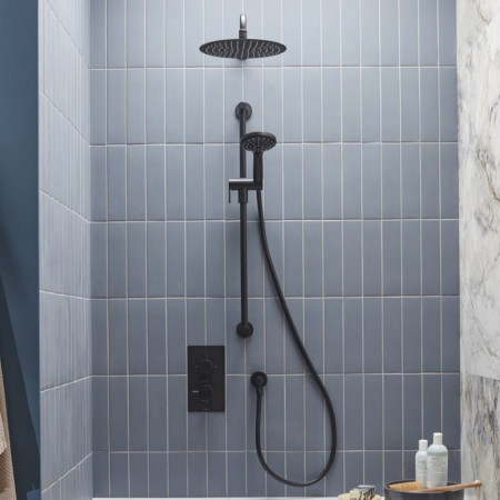 SQT1612 Tavistock Quantum Thermostatic Dual Function Black Concealed Shower (2)